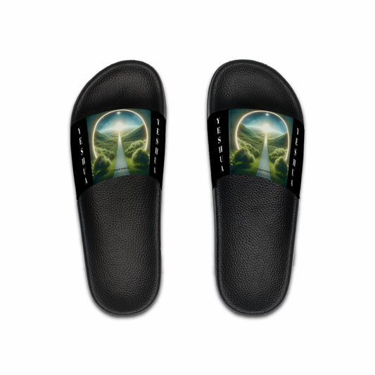 Psalms 37:23-24 Yeshua-Inspired Men's Slides (Black)