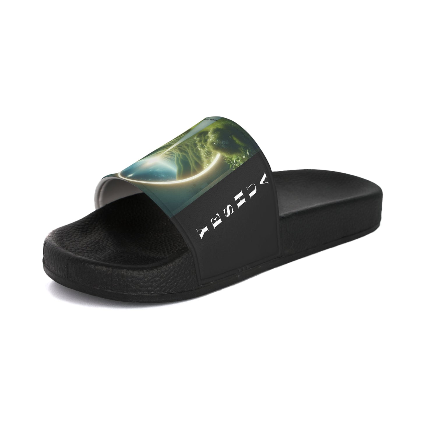 Psalms 37:23-24 Yeshua-Inspired Men's Slides (Black)