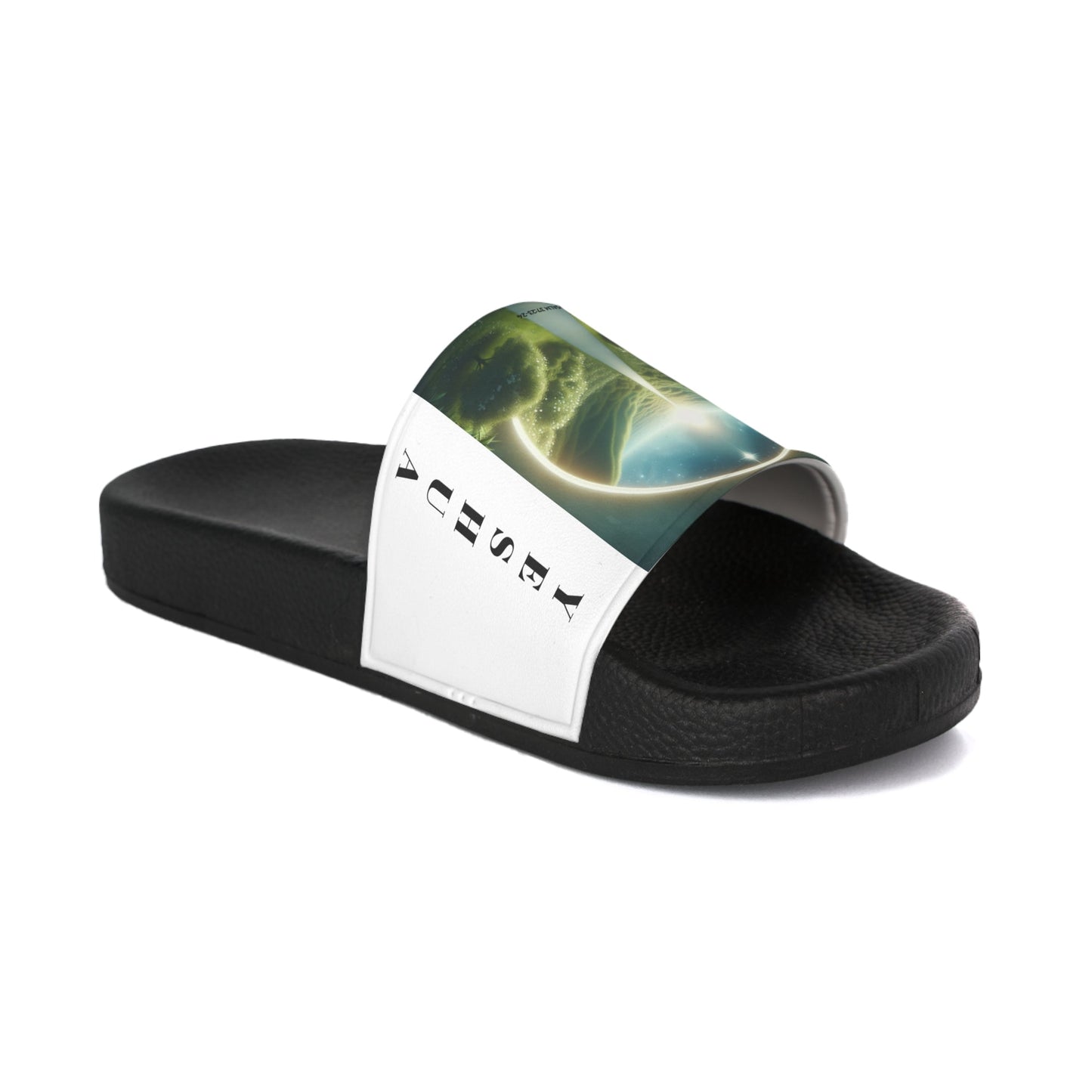 Psalms 37:23-24 Yeshua-Inspired Men's Slides  (WHITE)