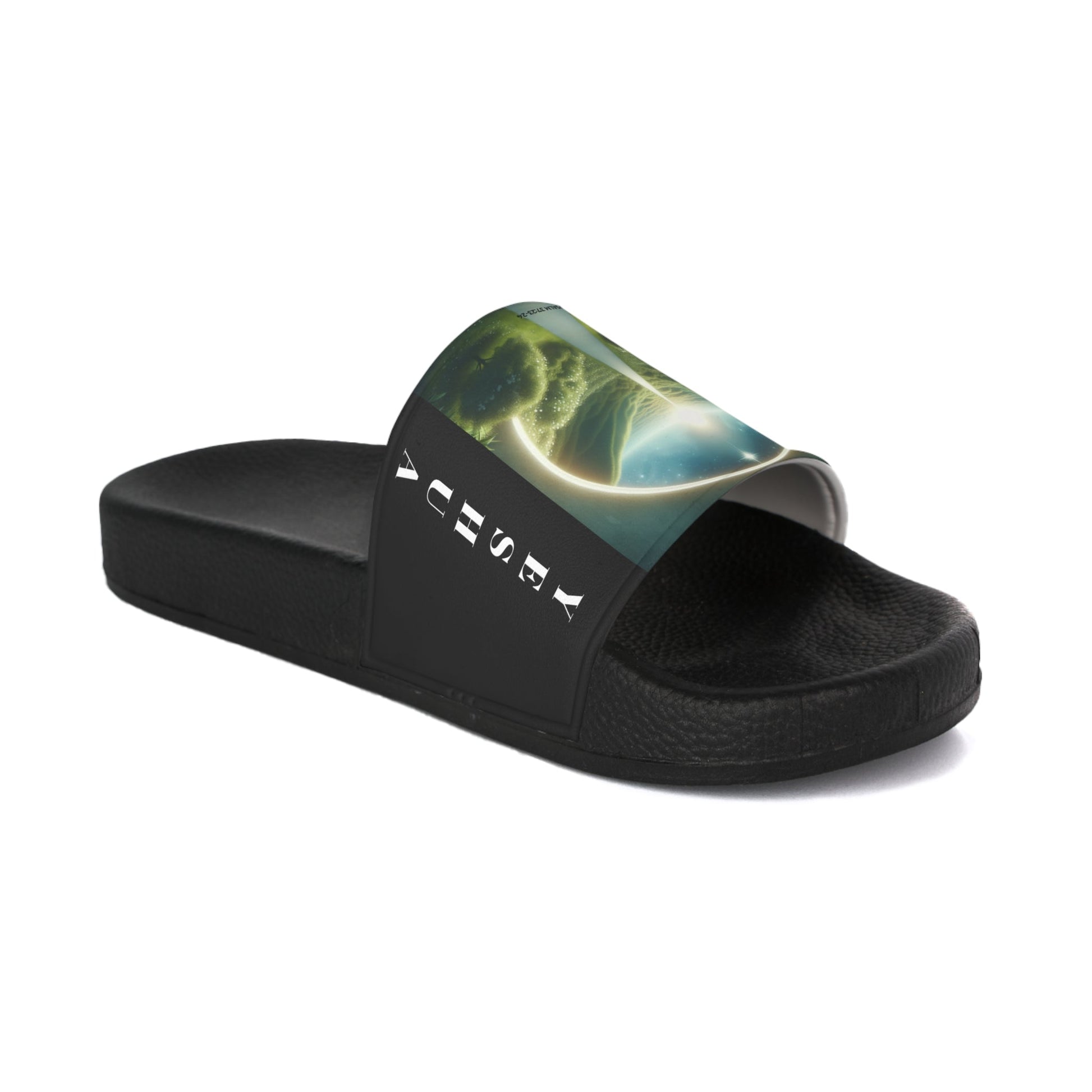 Psalms 37:23-24 Yeshua-Inspired Men's Slides (Black)