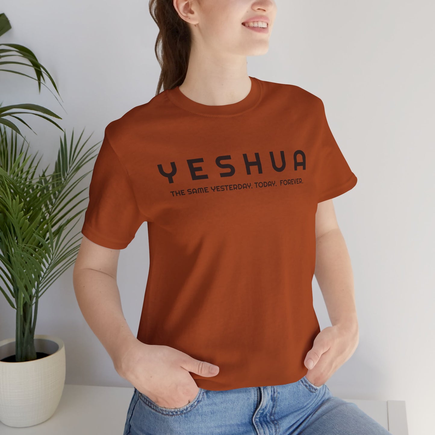 Hebrew 13:8 Yeshua  Cotton T-Shirt   | Faith-Inspired Scripture Tee  Express Delivery available