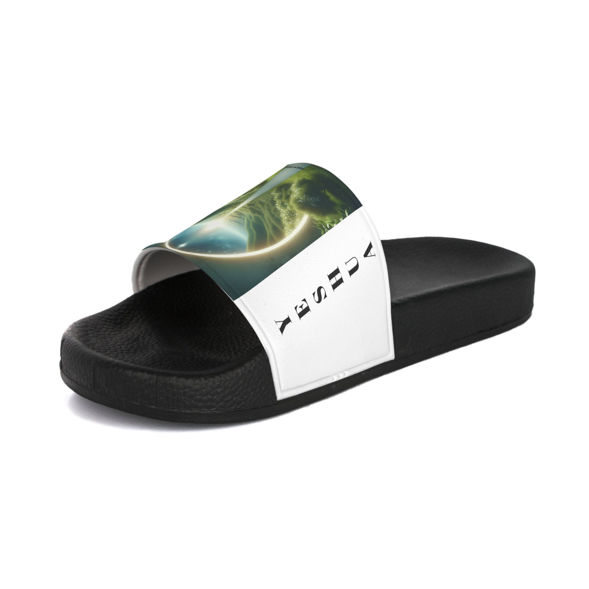 Psalms 37:23-24 Yeshua-Inspired Men's Slides  (WHITE)