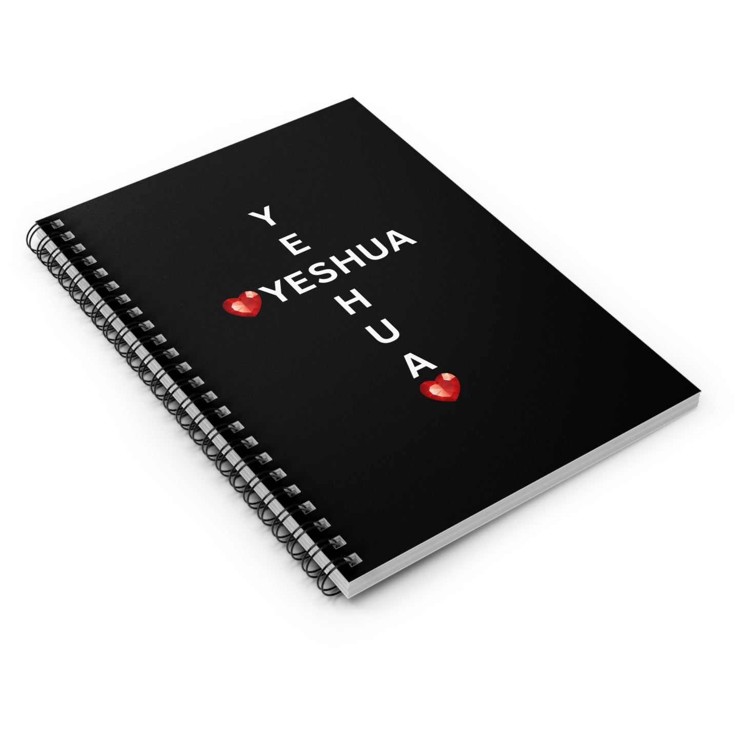 John 4: 19 Yeshua Cross with Red Jewel Hearts – Faith-Inspired Writing Notebook