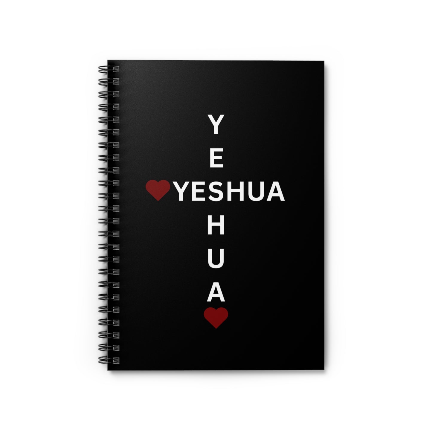 John 4:19 Yeshua Cross with Red Hearts – Faith-Inspired Writing NoteBook