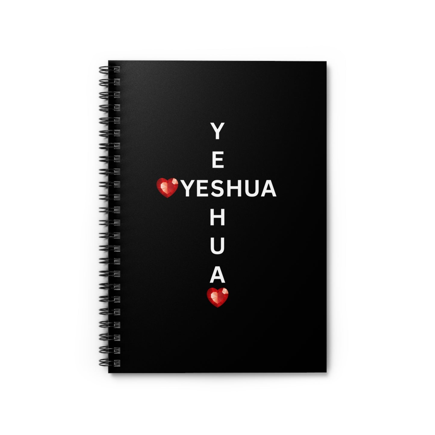 John 4: 19 Yeshua Cross with Red Jewel Hearts – Faith-Inspired Writing Notebook