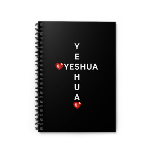 John 4: 19 Yeshua Cross with Red Jewel Hearts – Faith-Inspired Writing Notebook