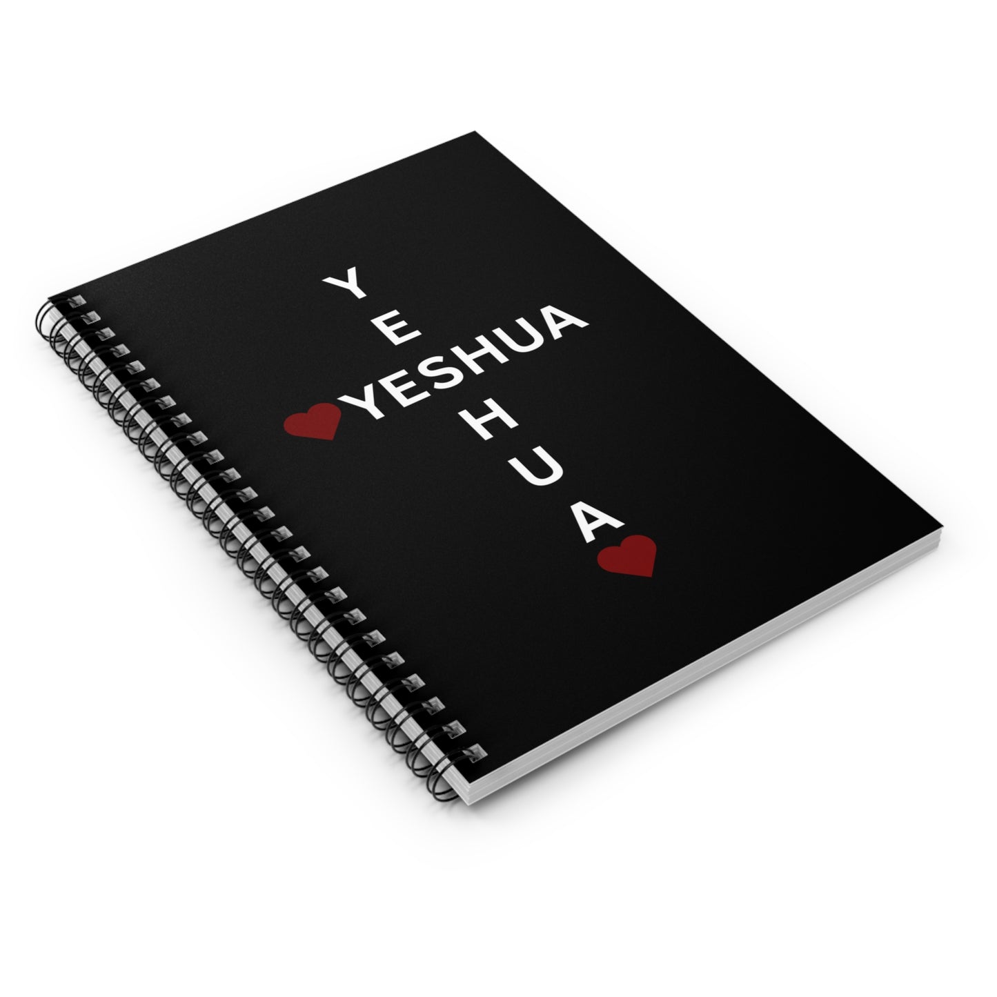 John 4:19 Yeshua Cross with Red Hearts – Faith-Inspired Writing NoteBook