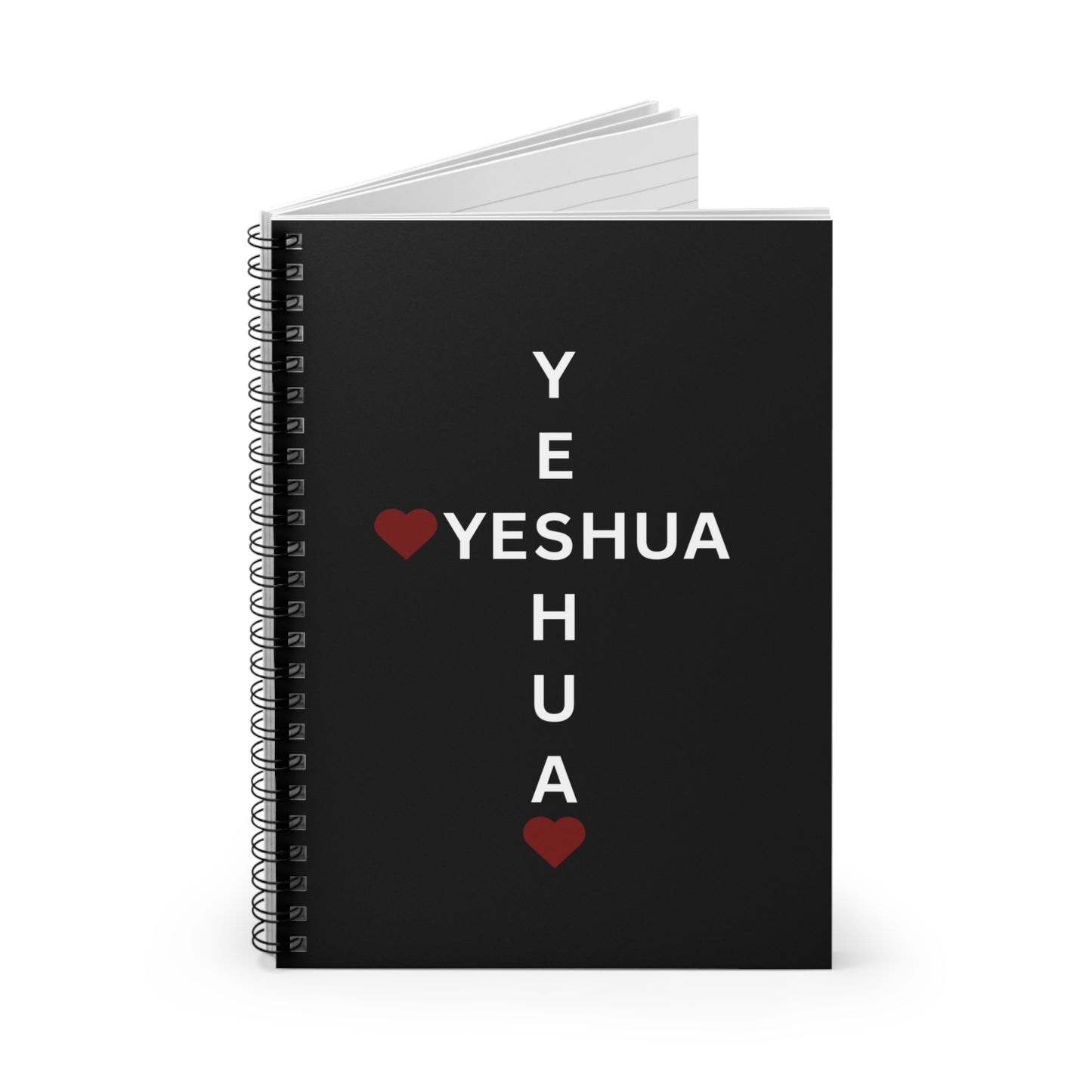 John 4:19 Yeshua Cross with Red Hearts – Faith-Inspired Writing NoteBook