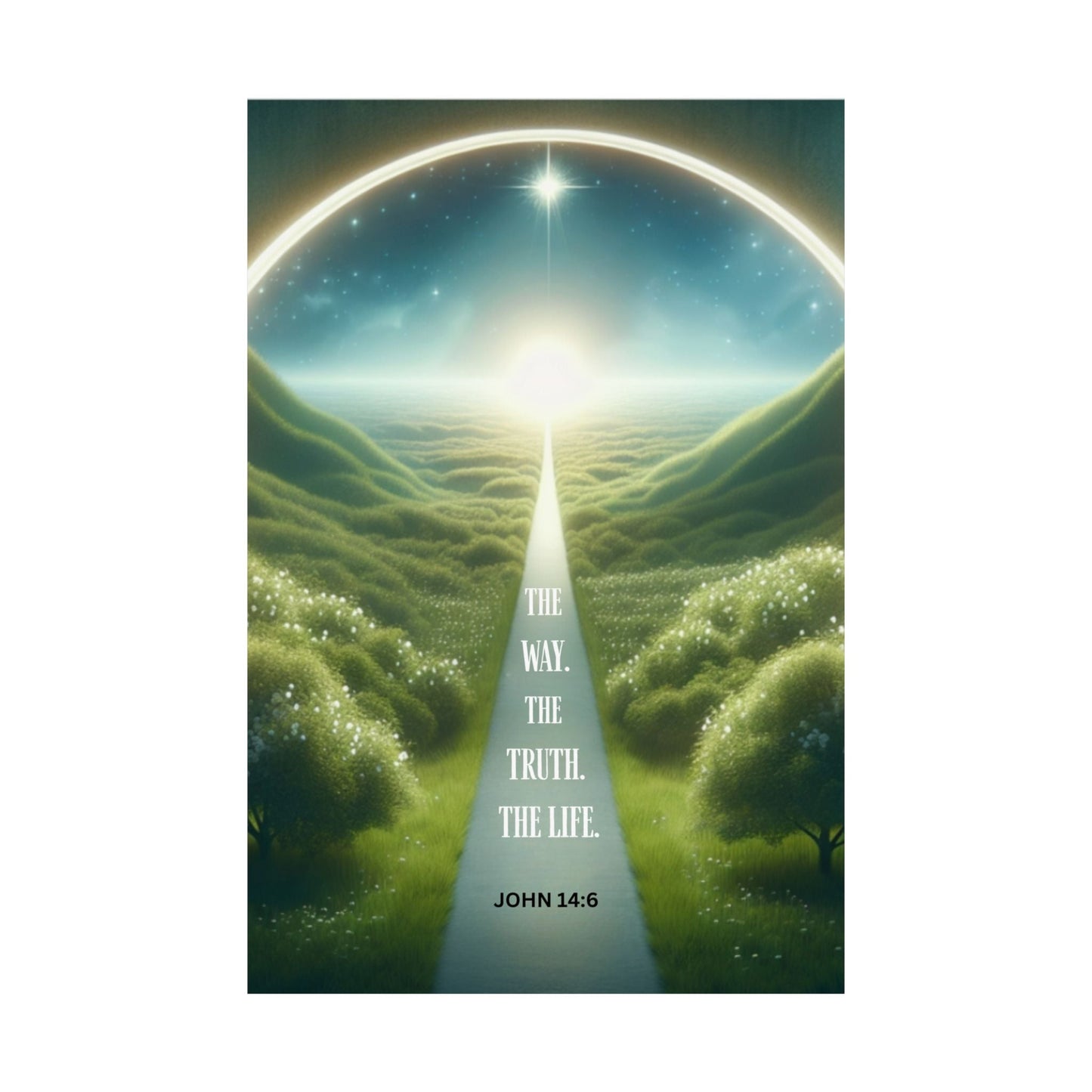 John 14:6 Wall Poster – Christian Scripture Art | Faith-Inspired Vertical Posters